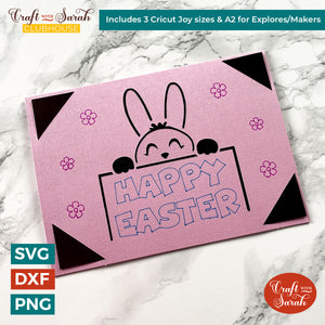 Peeking Bunny Greetings Card | Easter Bunny Cricut Joy Insert Card
