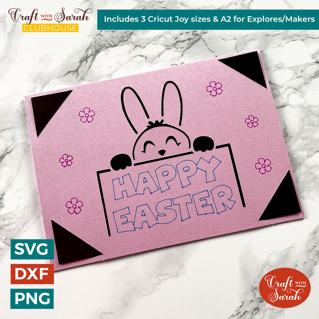 Peeking Bunny Greetings Card | Easter Bunny Cricut Joy Insert Card