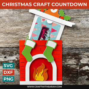 Gift Card Holder SVG | Christmas Fireplace Gift Card Wallet Cutting File