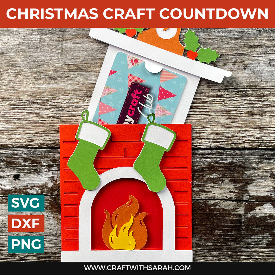 Gift Card Holder SVG | Christmas Fireplace Gift Card Wallet Cutting File