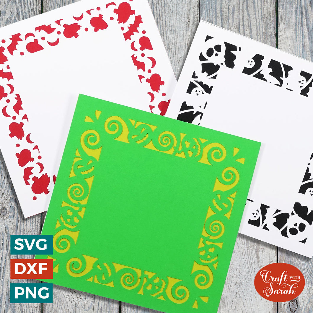 Halloween Card Borders | 3 Halloween Filigree Paper Cuts
