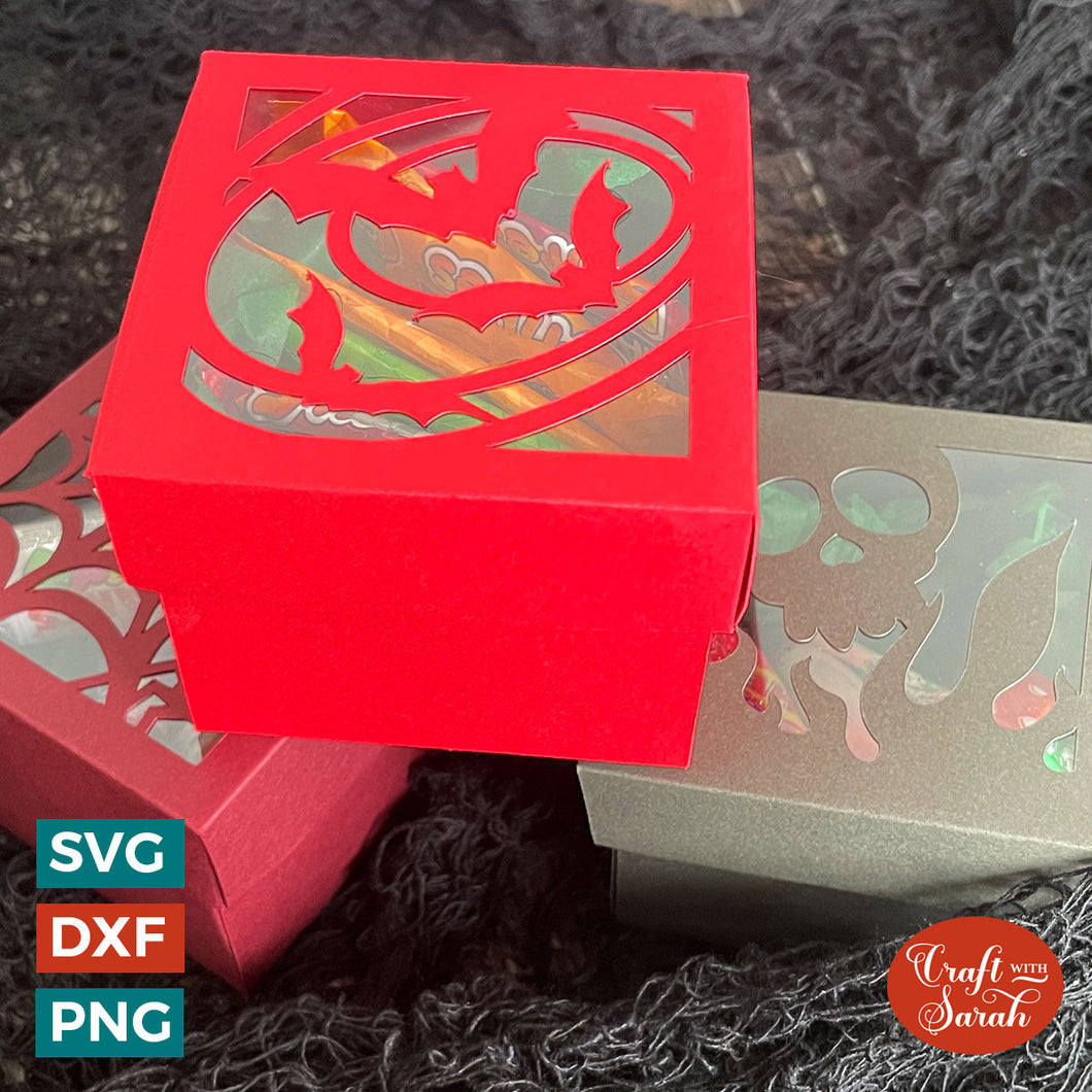 3 Halloween Treat Box SVG Cut Files