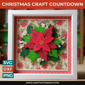 Christmas Poinsettia SVG | Layered Poinsettia Flower Cutting File