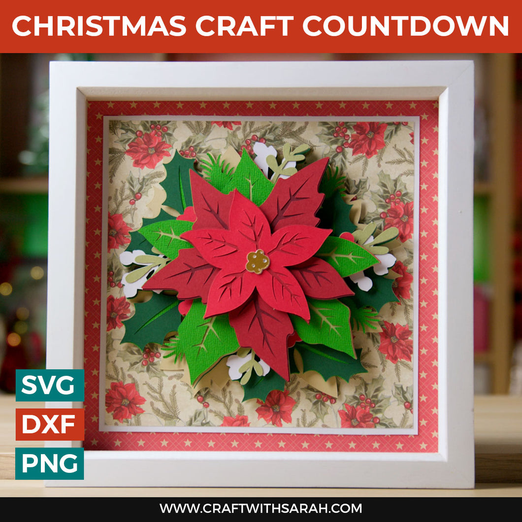 Christmas Poinsettia SVG | Layered Poinsettia Flower Cutting File