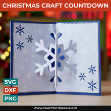 Load image into Gallery viewer, Pop Out Snowflake Card SVG | Pop Up Christmas Card Cutting File

