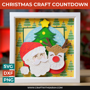 Santa & Rudolph Layered SVG | Layered Christmas Cutting File
