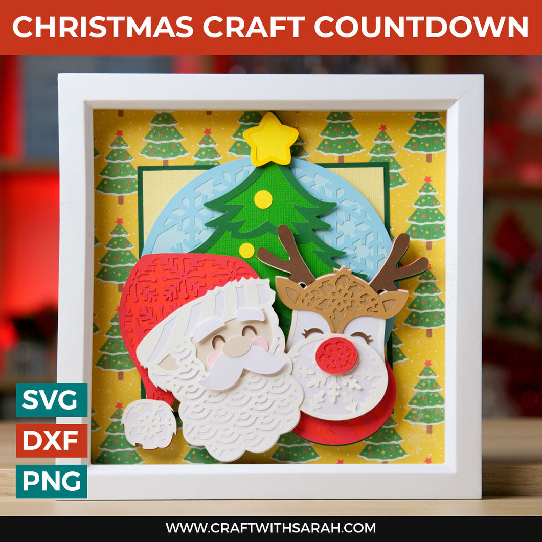 Santa & Rudolph Layered SVG | Layered Christmas Cutting File