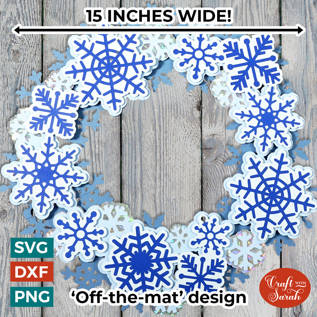 Snowflake Wreath Layered SVG | Giant Off-the-Mat Wreath
